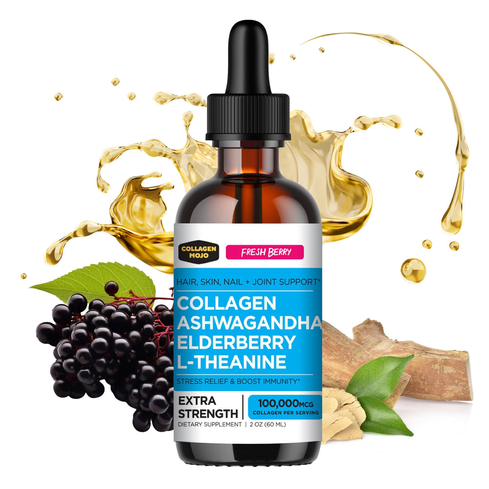 Collagen Mojo liquid collagen berry pour for easy daily use and flavor.