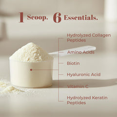 Collagen Project scoop beside powder hints premium collagen texture.