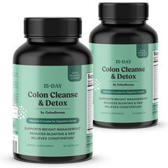 ColonBroom bottle packaging for an easy, two-bottle cleanse.