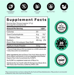 ColonBroom measuring scoop beside jar highlights easy daily dosage.
