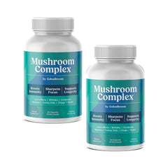 ColonBroom Mushroom Complex bottle front view highlighting the energy-boosting blend