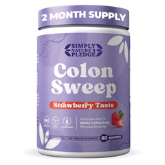 Colonsweep psyllium powder tub showing gentle gut support in the kitchen.
