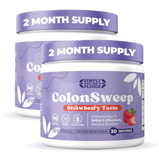 ColonSweep strawberry bottle with probiotic fiber for gut support