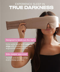 Colorado Home Co adjustable silk eye mask for side sleepers, secure fit.