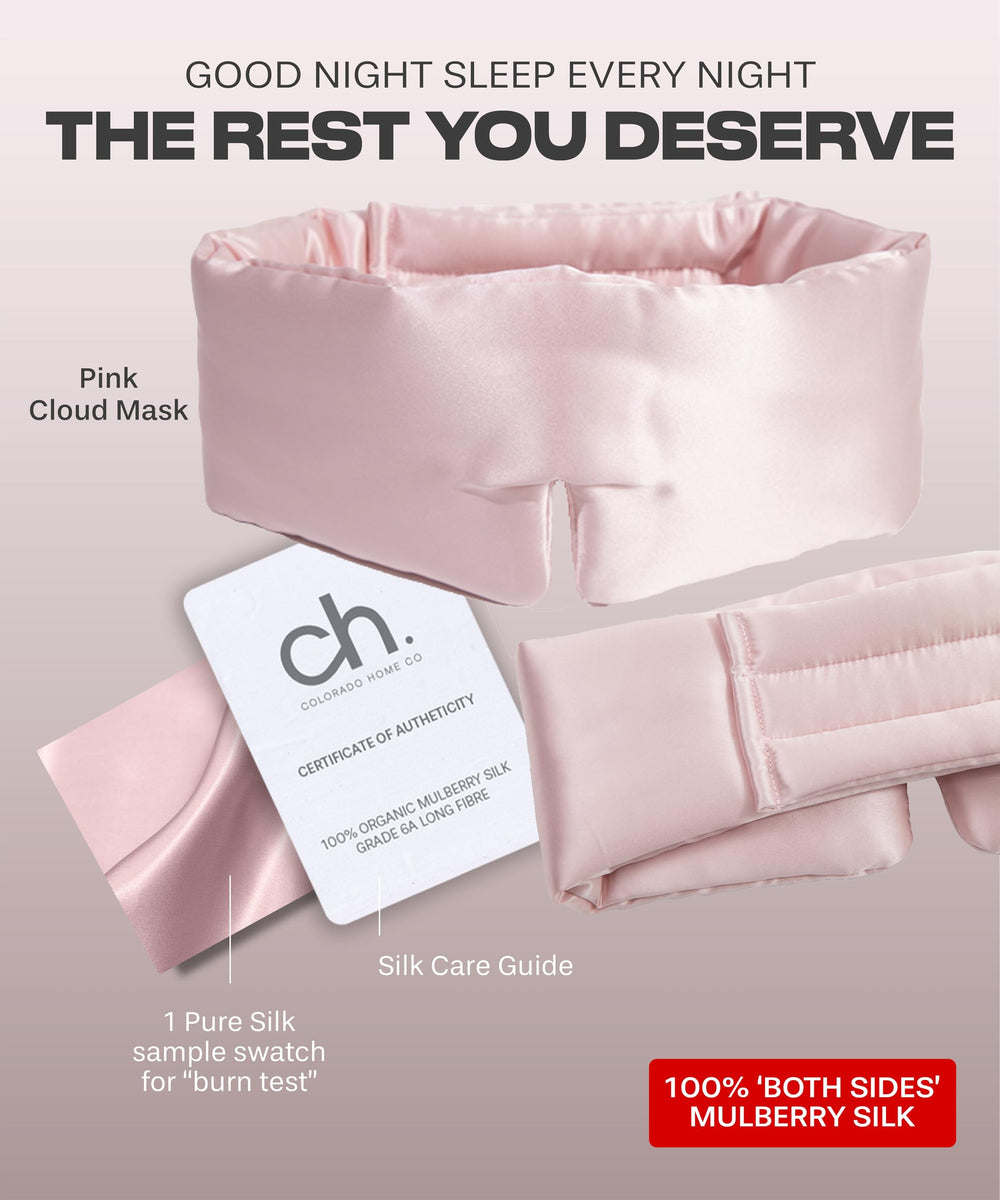 Sundaysilks Cloud Mask darkening sleep for deeper rest on nights.