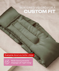 Cooling silk surface of Sundaysilks eye mask enhances comfortable sleep.
