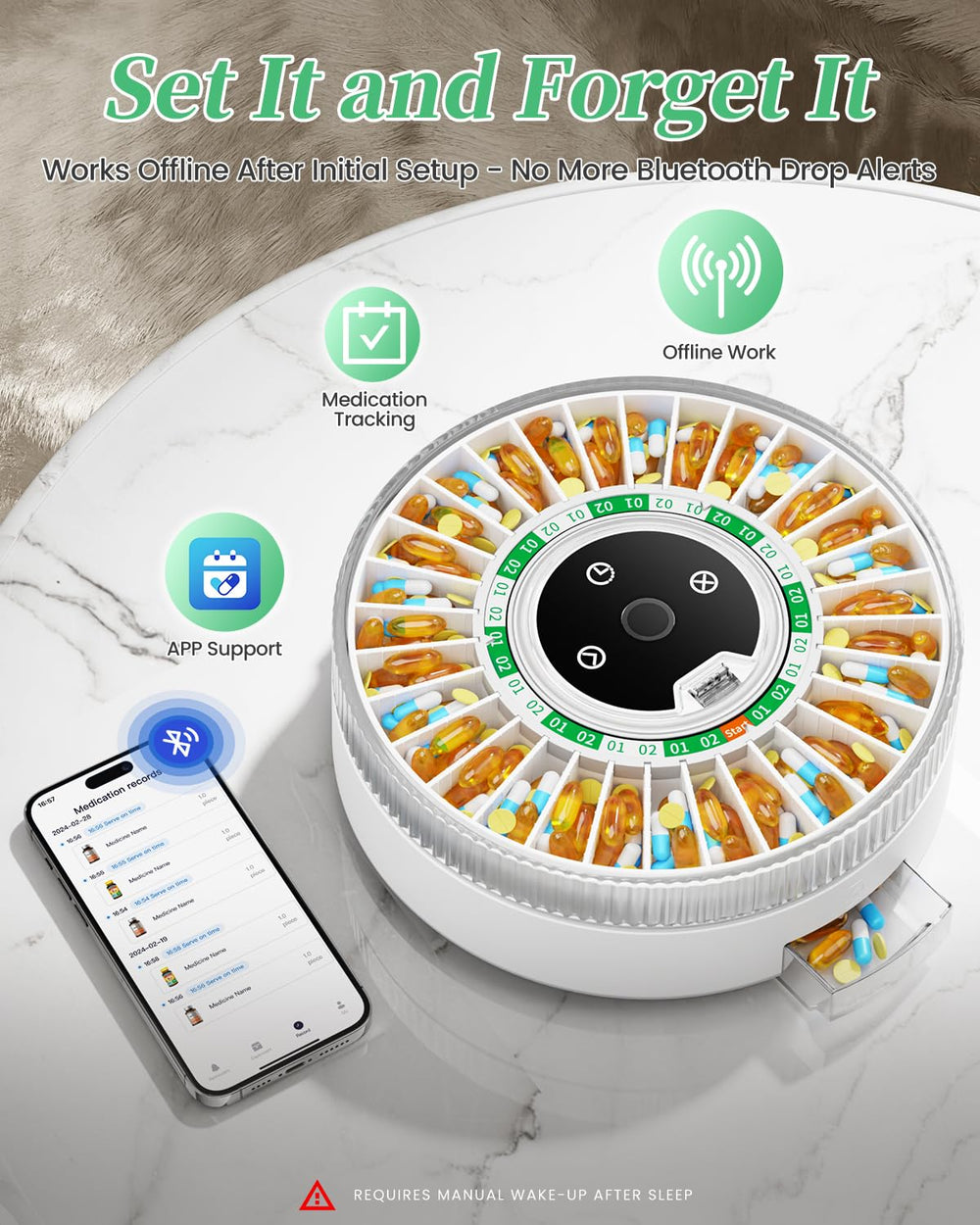 COLORWING 2025 smart pill dispenser voice reminders on display