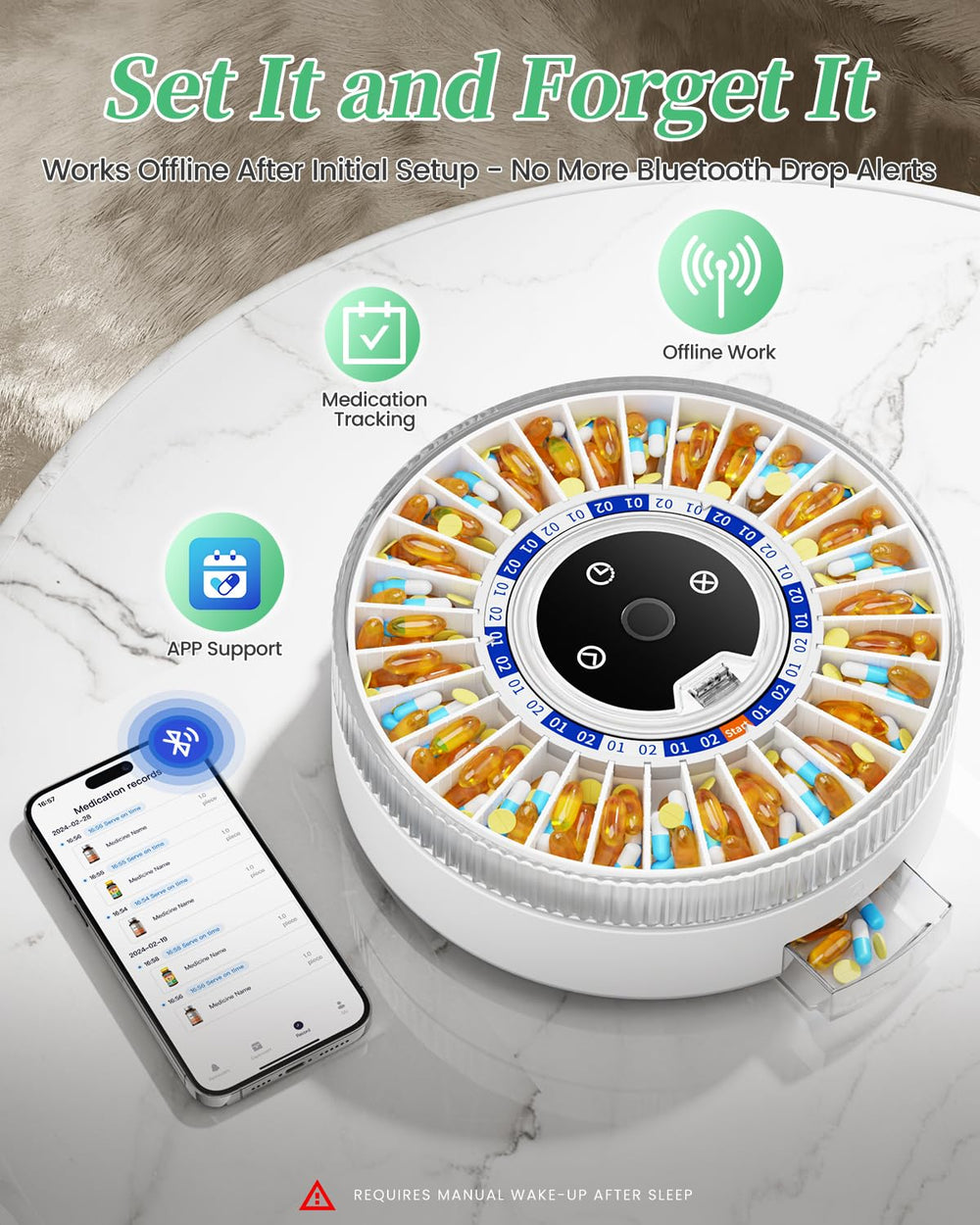 COLORWING 7-dose rings support customizable daily schedules for complex regimens.