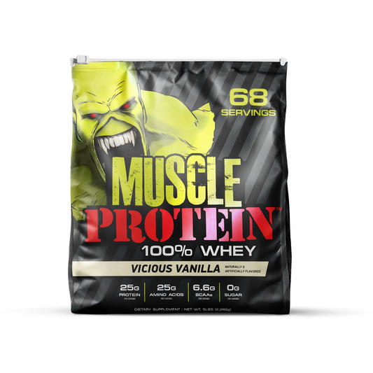 COLOSSAL LABS vanilla whey protein bottle ready for a post-workout protein boost.