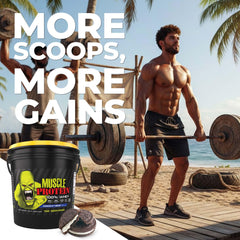 COLOSSAL LABS whey protein scoop ready for use