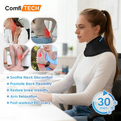 ComfiTECH Flexible Gel contours shoulders for snug, hands-free cooling.