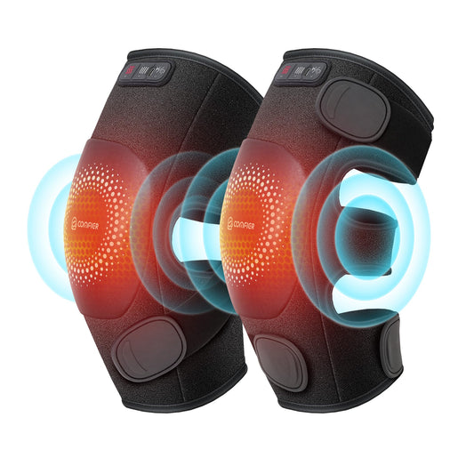COMFIER cordless knee massager, compact and portable for on-the-go relief.