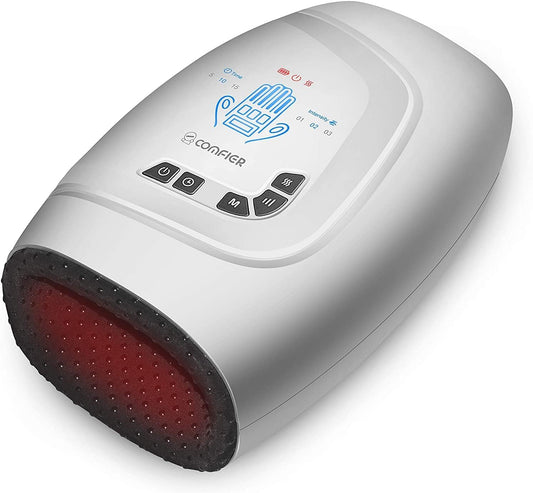 COMFIER hand massager with heat provides soothing compression across the palm and fingers.