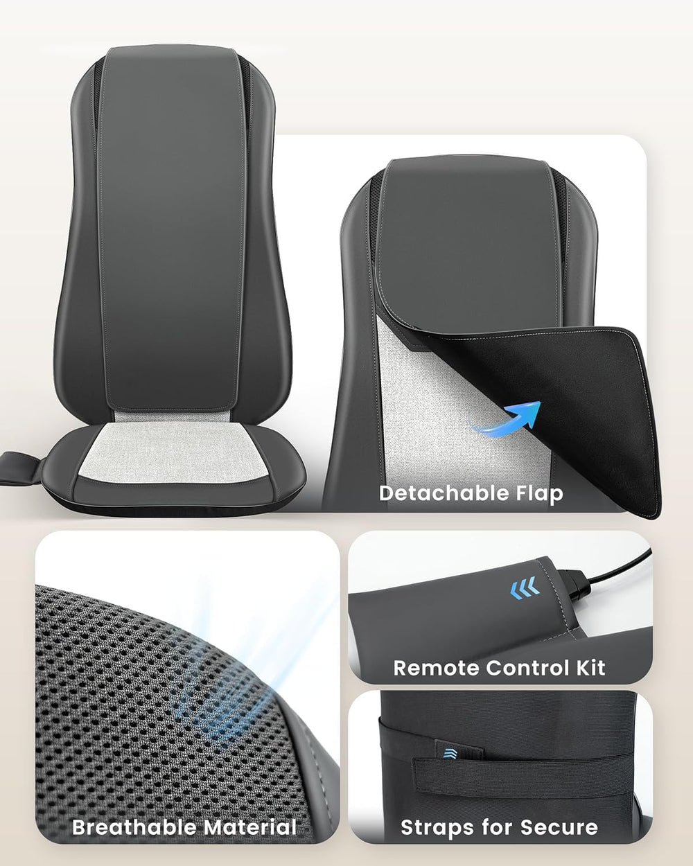 COMFIER seat vibration massage on chair cushion for lower body comfort