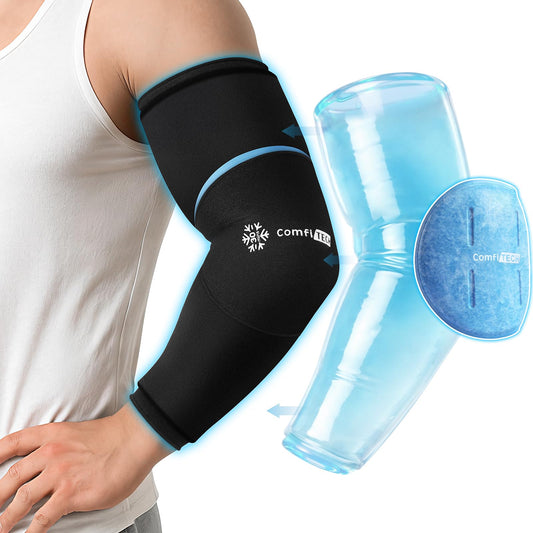ComfiTECH dual-gel arm wrap provides long-lasting cooling for the arm, elbow, and wrist.