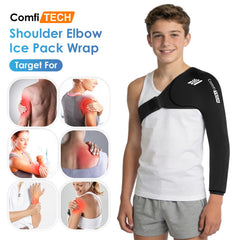 ComfiTECH shoulder-arm wrap uses adjustable straps for a secure, hands-free fit after training