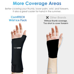 Soft Lycra fabric of the ComfiTECH wrap remains comfortable after freezing