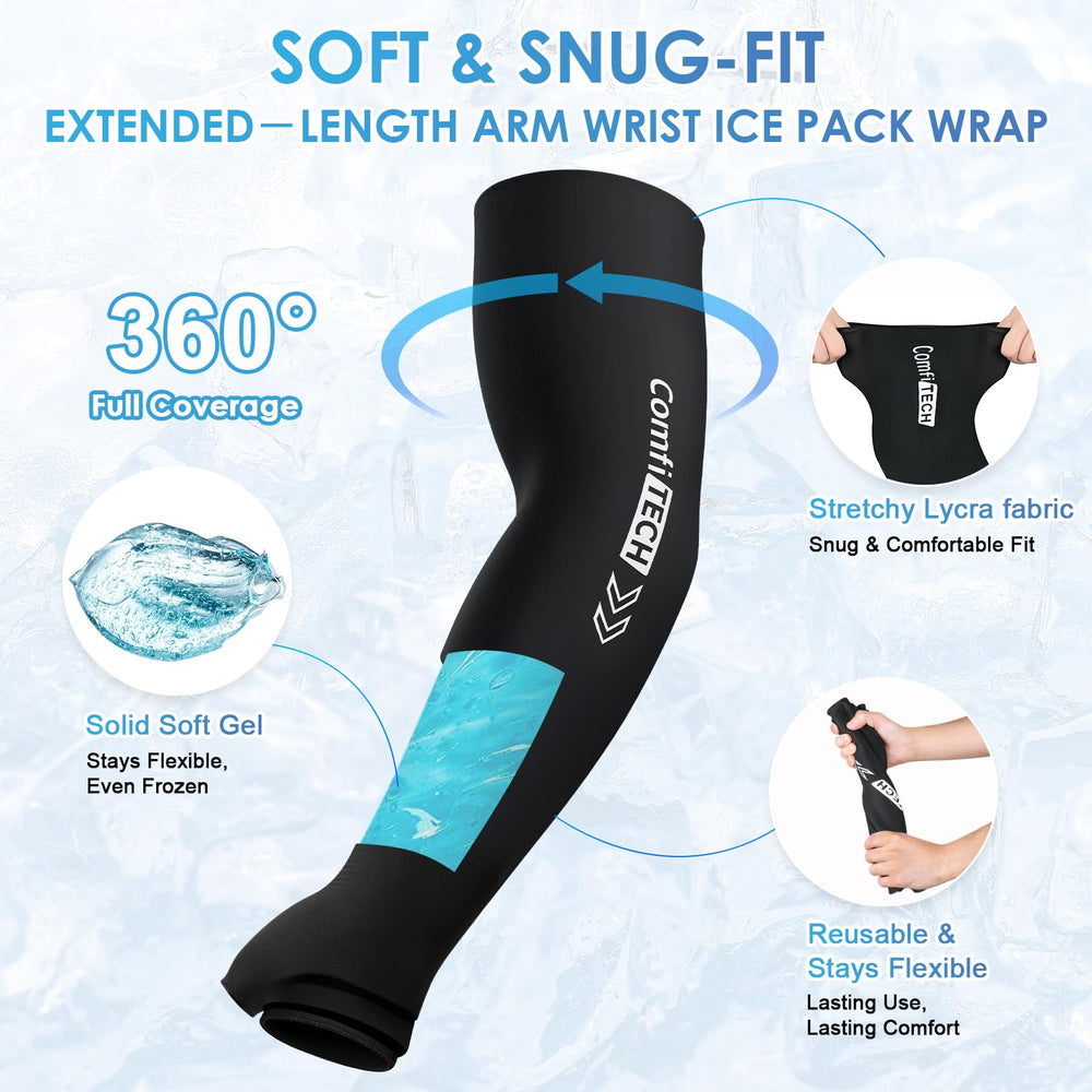 Slip-on design allows hands-free cooling with easy on and off.
