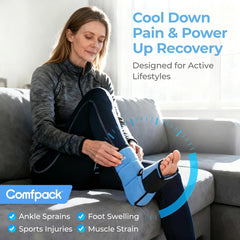 Comfpack 360-degree wrap provides full-foot coverage for consistent cooling.