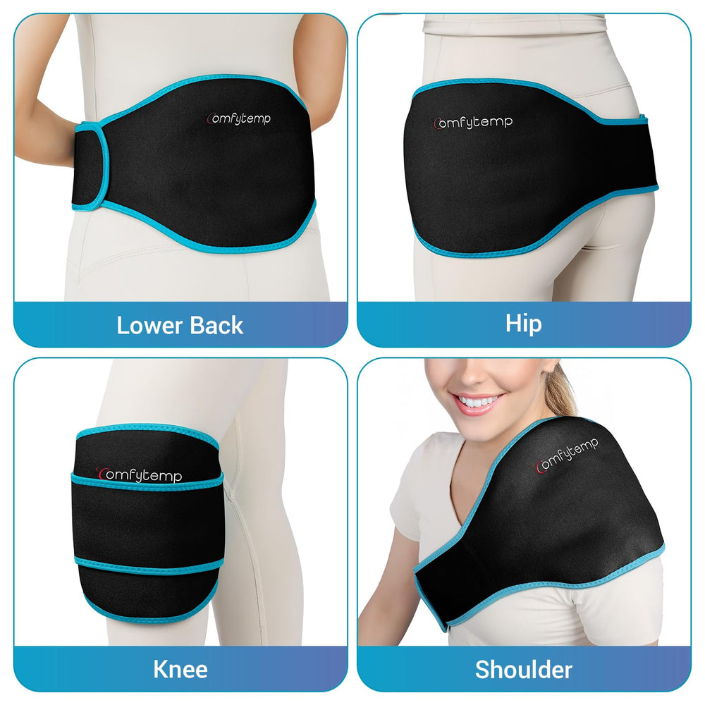 Comfytemp back ice pack brace two-pack setup for alternating therapy