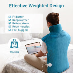 Comfytemp neck area edge-weighted wrap for targeted warmth.