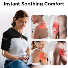 Comfytemp heated shoulder brace offering steady warmth while supporting the shoulder joint.