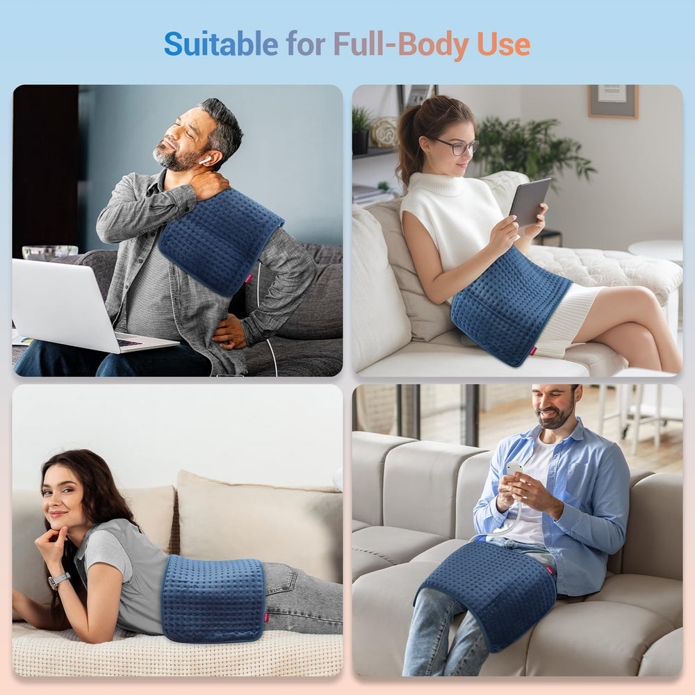 Comfytemp heating pad offering targeted menstrual relief with wide coverage.