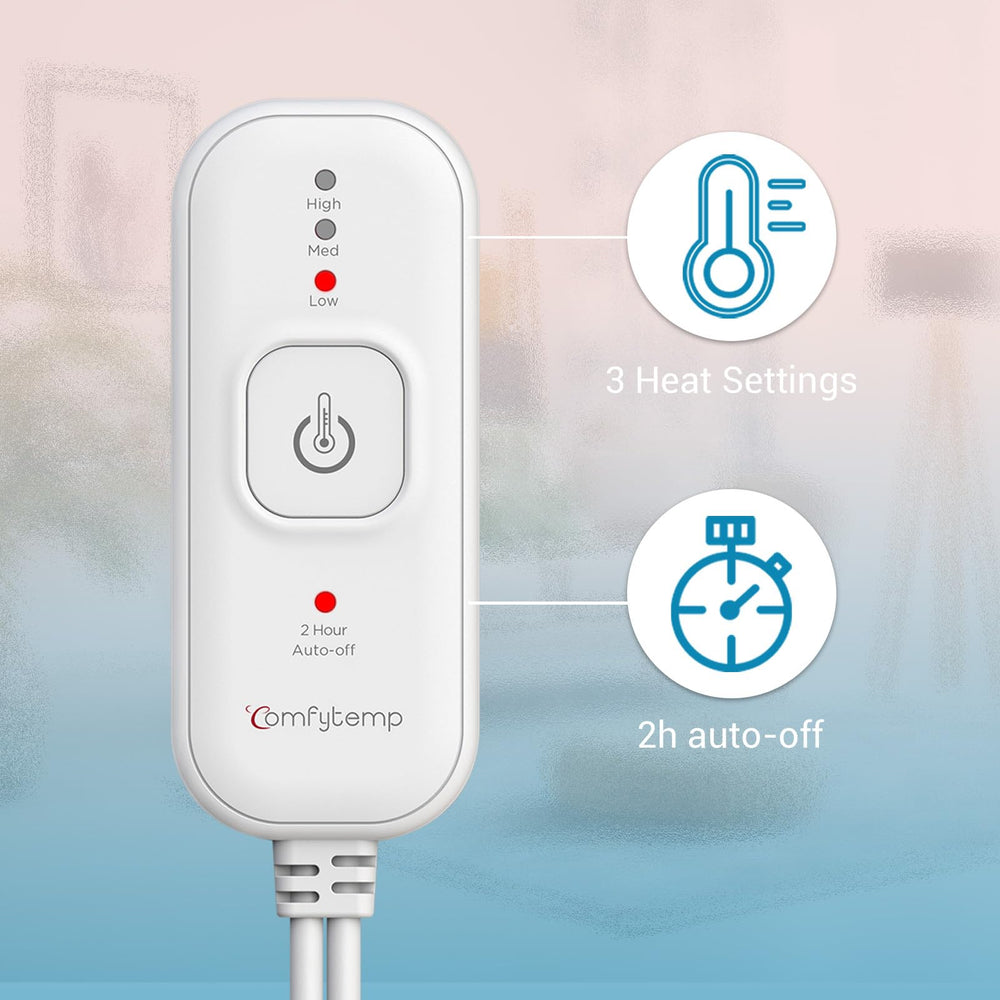Comfytemp moist heat option delivers deeper warmth with a light spray for enhanced comfort.