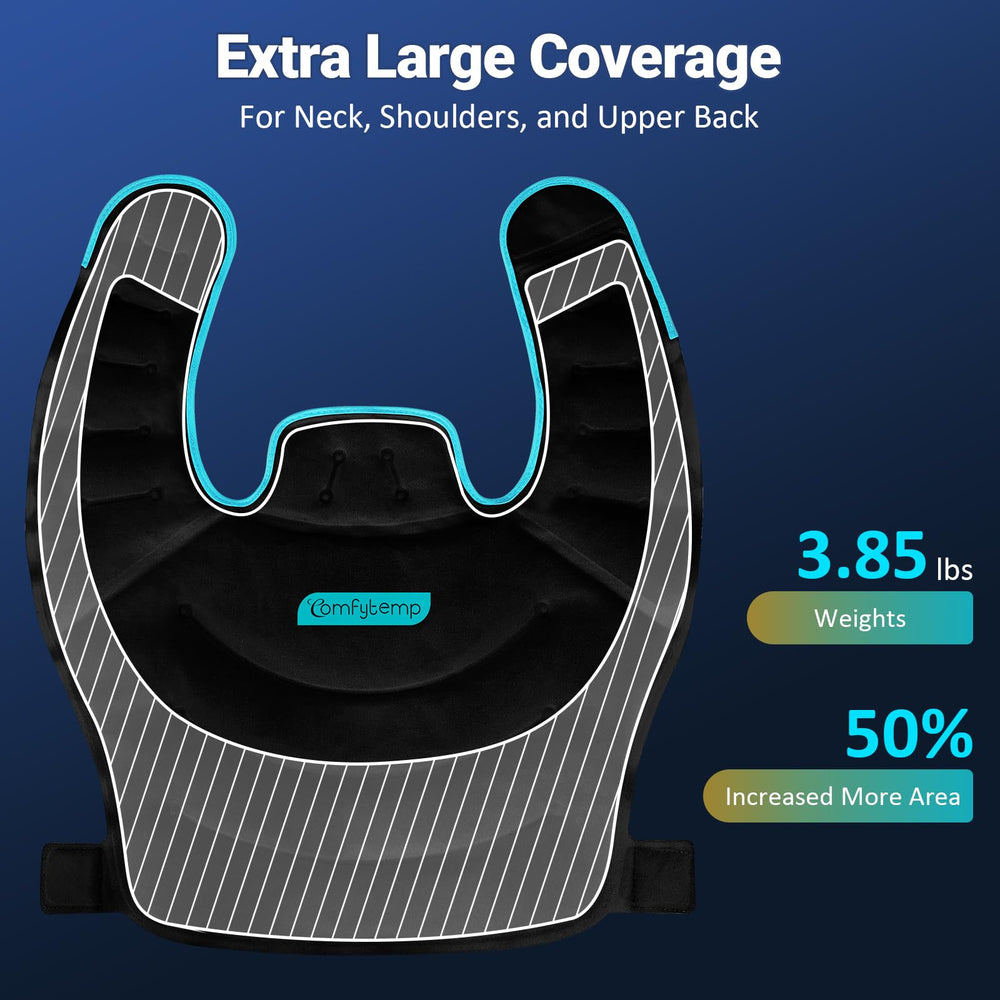 Comfytemp neck-shoulder-back wrap with straps stays secure during therapy sessions.