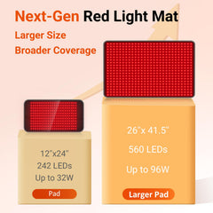 Comfytemp red light mat laid on couch for full-body use