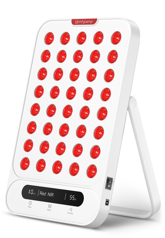 Comfytemp red light panel on the face for targeted relaxation and warm comfort.