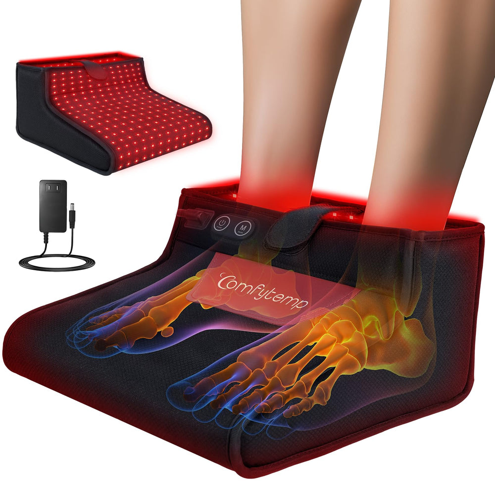 Comfytemp red light therapy for feet with 360 LEDs for thorough, relaxing coverage.