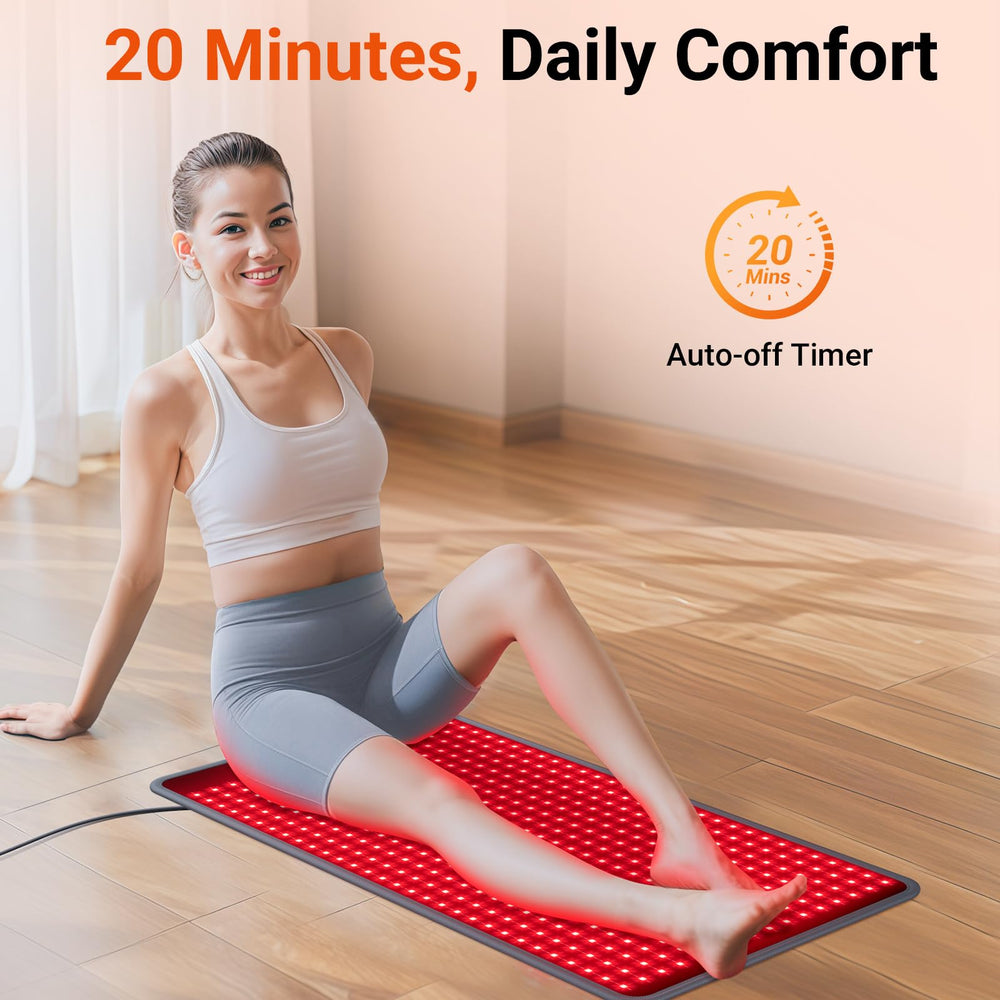 Comfytemp red light therapy mat supports daily 20-minute sessions.