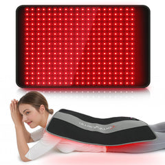 Comfytemp red light therapy pad on the back offers surface warmth and relaxation