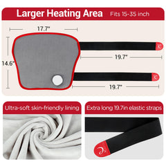 Comfytemp wearable heat pad with dual straps fits many body sizes.