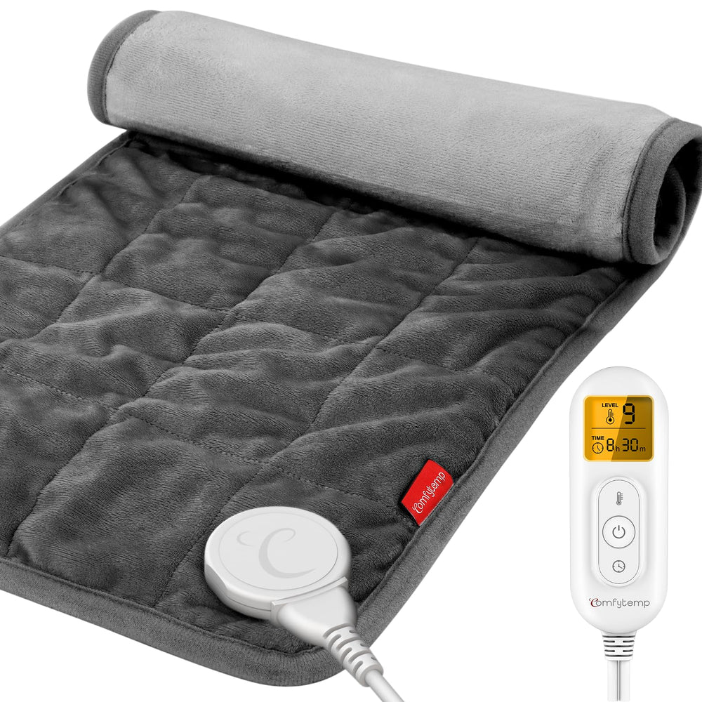 Comfytemp weighted heating pad on knee and shoulder for targeted warmth