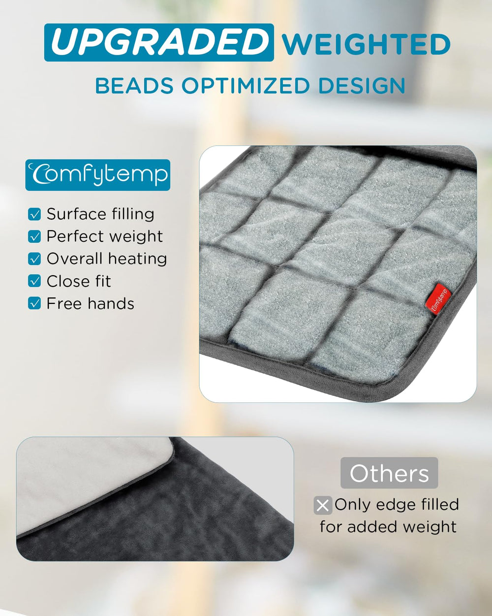 Comfytemp soft flannel cover on the weighted heating pad
