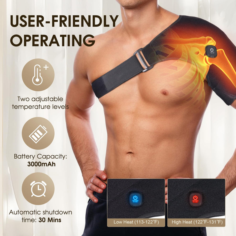 COMFYTHERA rechargeable battery pack powers on-the-go heat therapy.