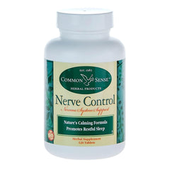Common Sense Herbal Products Nerve Control bottle front view for central nervous system support.