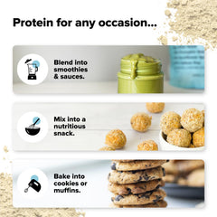 Complement Organic Unflavored Protein on the kitchen counter ready for recipes.