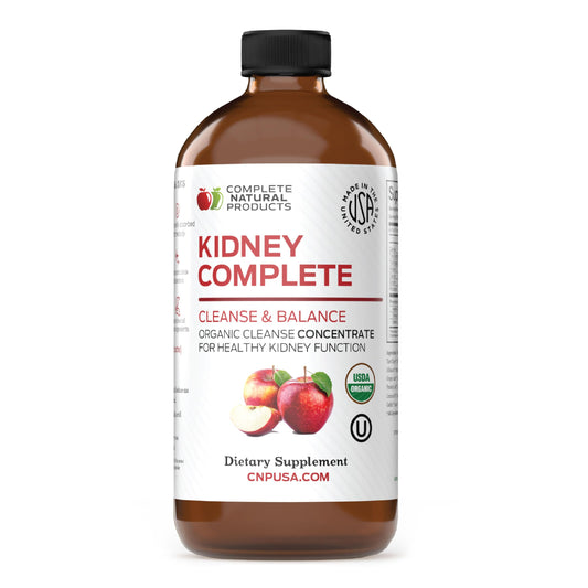 Complete Natural Kidney Complete bottle front view, convenient liquid for daily support.