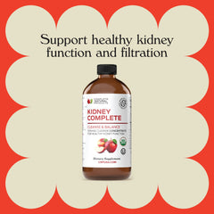 Complete Natural Kidney Complete liquid pour captured for easy dosing and sip-ready convenience.