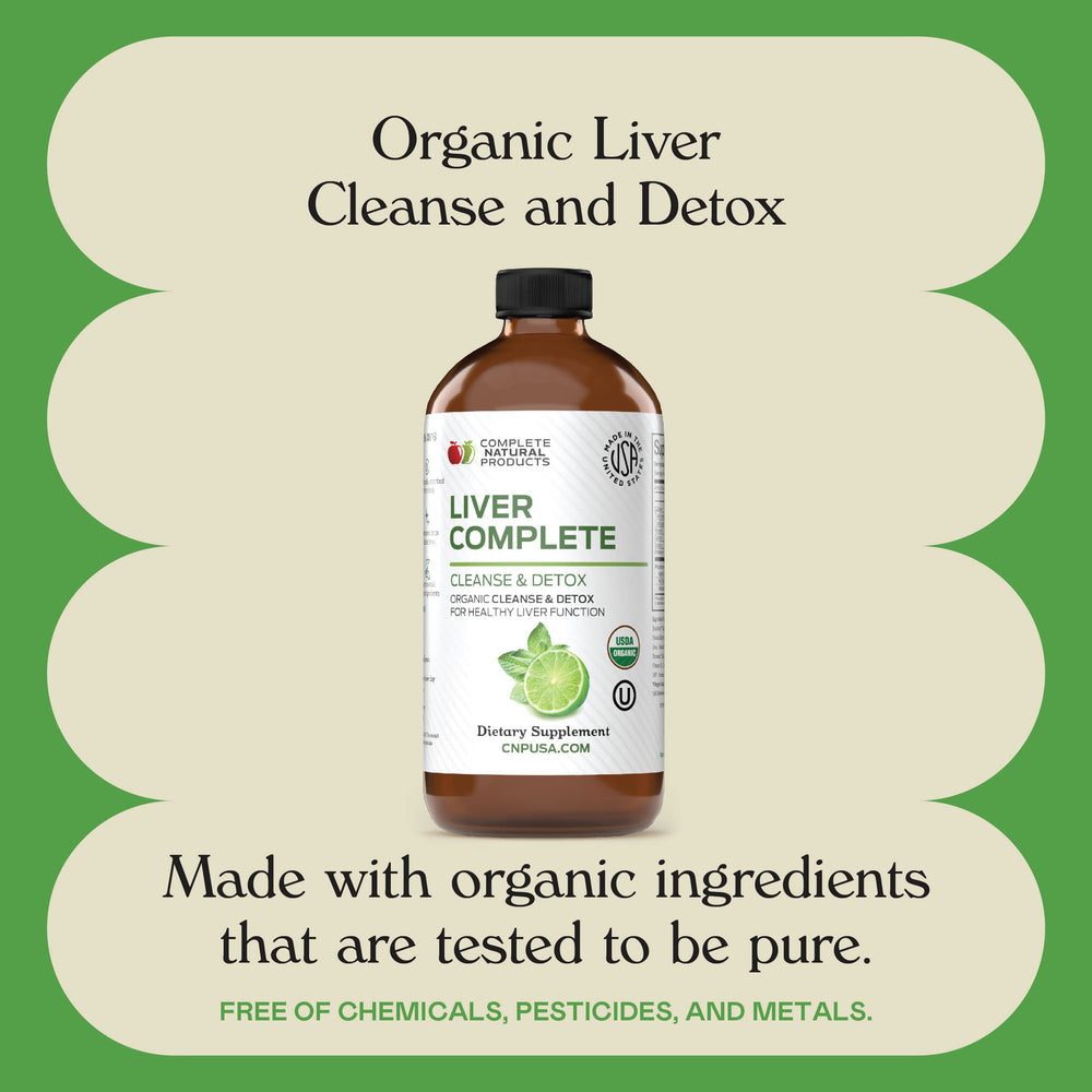 Complete Natural Liver Complete packaging closeup shows recyclable materials and label authenticity.
