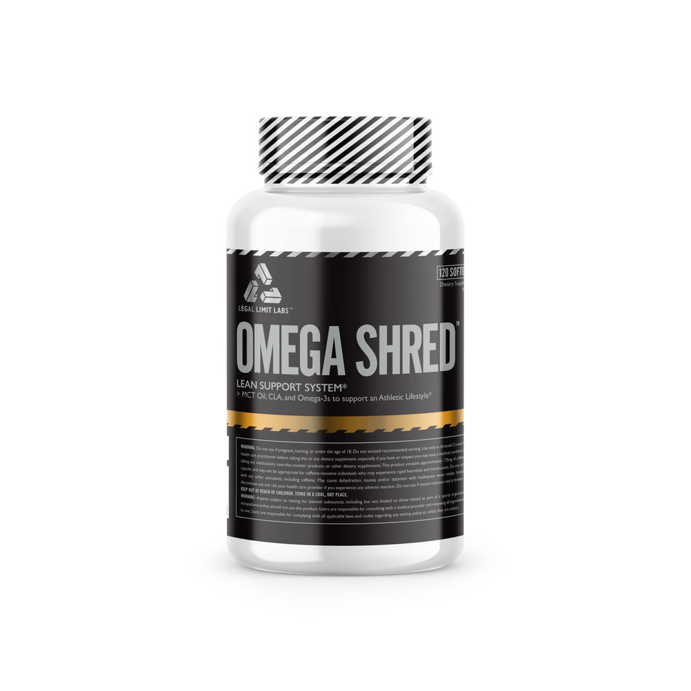 Complete Nutrition Omega Shred bottle front showing lean energy support.