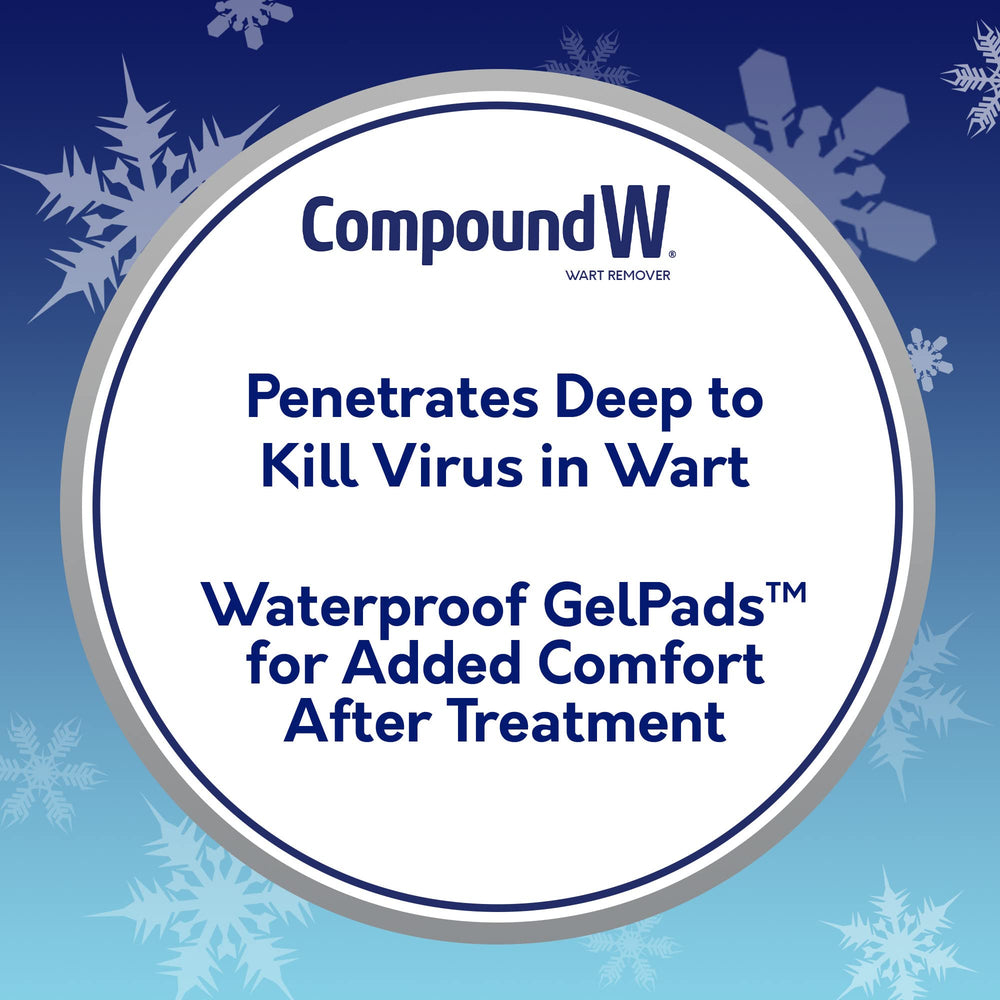 Compound W NitroFreeze gelpads provide targeted cooling to the wart for at home treatment.