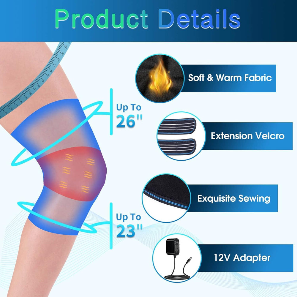 comrelax knee massager in use while relaxing leg muscles