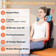 comrelax shiatsu massage cushion heat warms the back during use