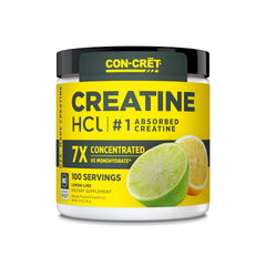 CON-CRET Creatine HCl powder in lemon-lime bottle for daily energy support