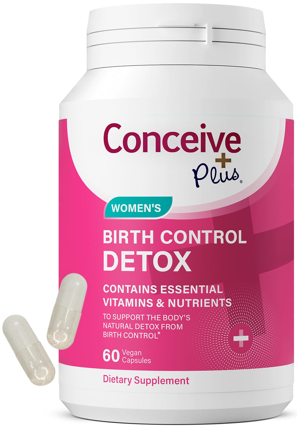 CONCEIVE PLUS Fertility Detox bottle with label for gentle detox and hormone balance