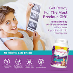 Third-party testing badge for CONCEIVE PLUS fertility supplement safety